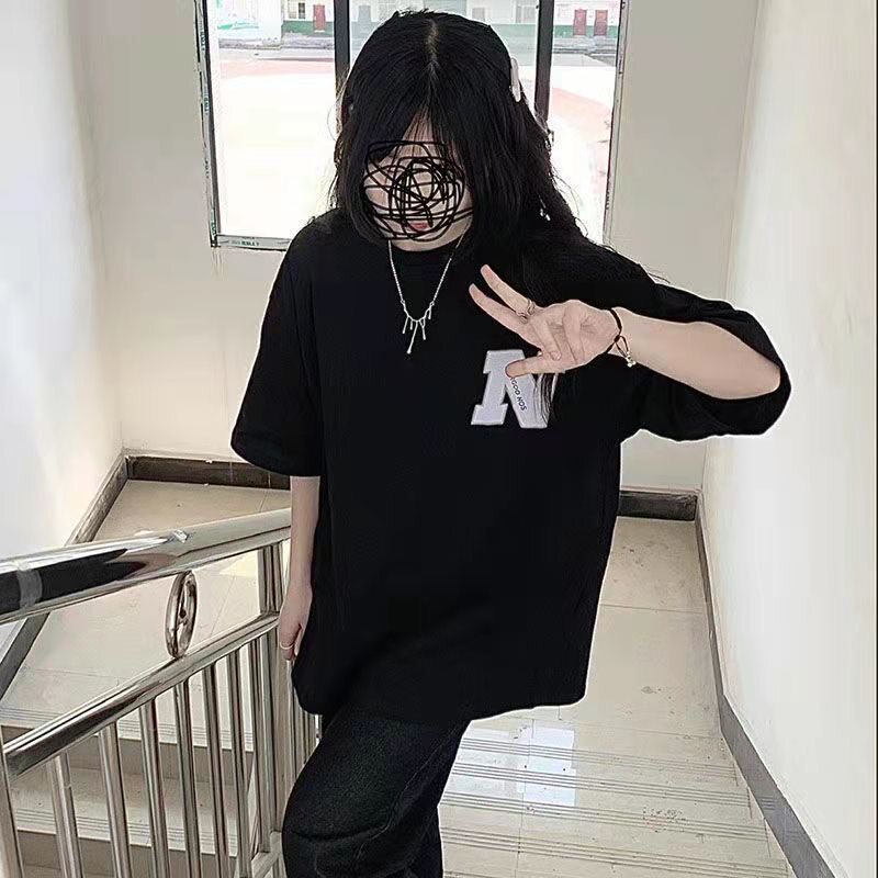 2026年夏季新款潮流印花短袖T恤韩版宽松显瘦百搭上衣ins潮女款