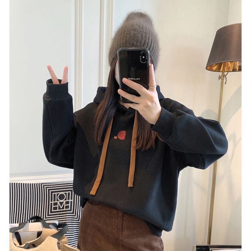 卫衣女款2025新款爆款秋冬女装时尚美拉德抽绳连帽休闲加绒女国潮