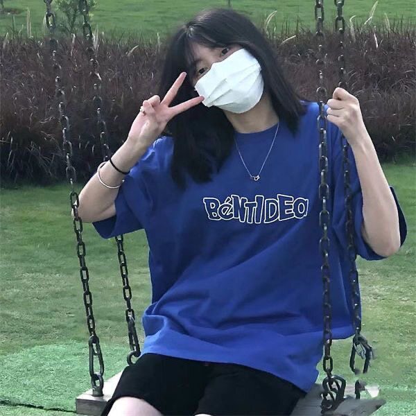 2026夏季克莱因蓝女学生宽松休闲短袖套装T恤上衣女韩版新款百搭