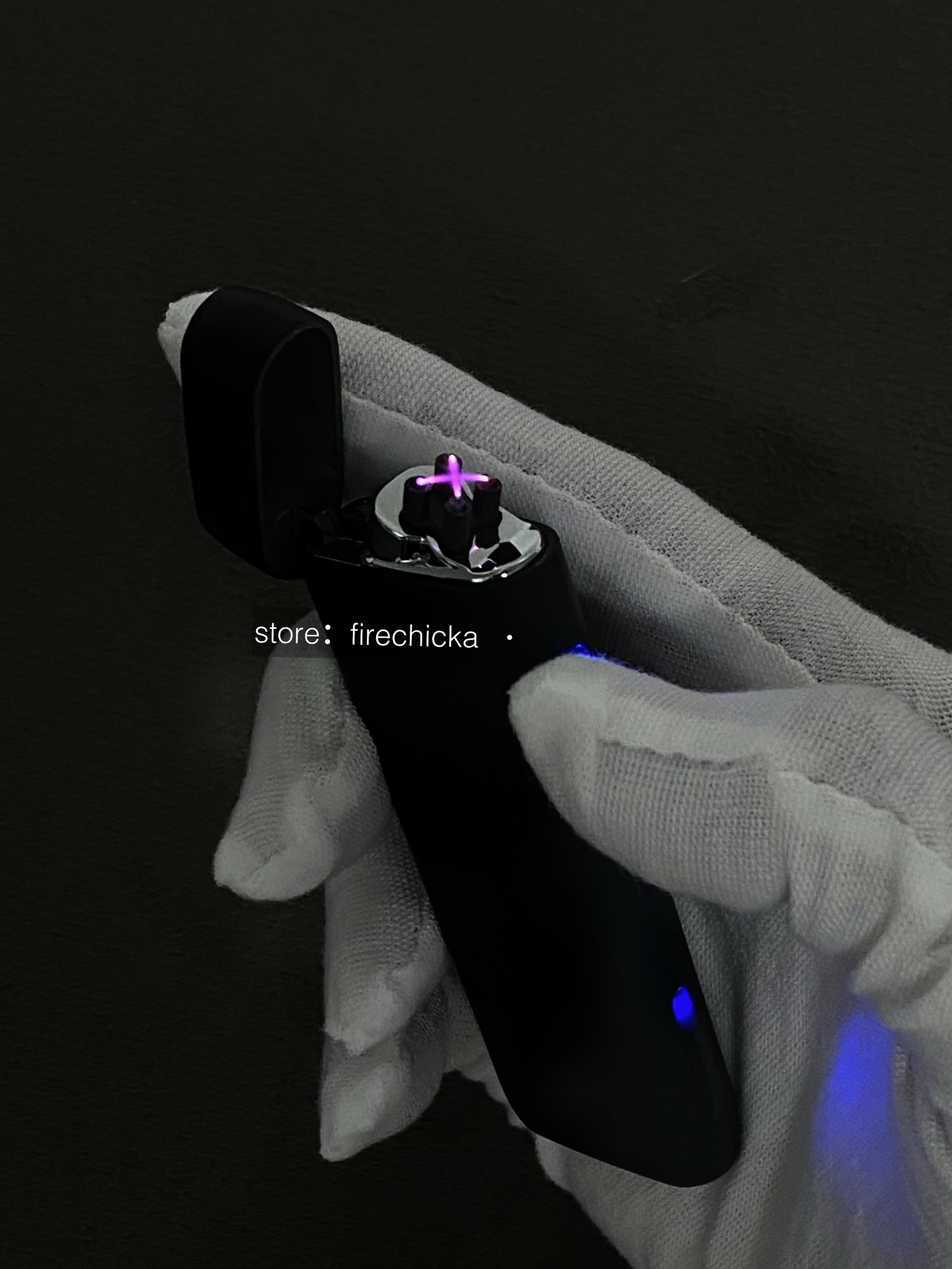 【Firechicka】简约高颜值双电弧打火机usb充电外贸礼盒送礼黑色