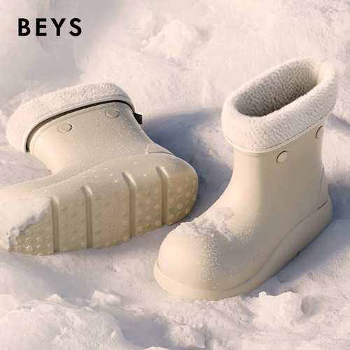 赵露思同款BEYS小丑鞋雪地靴女2025新款冬季加绒加厚防滑防水棉鞋
