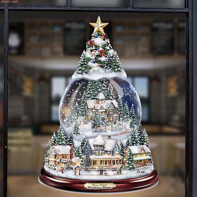 Christmas Tree Rotating Sculpture Train Decoration Window St