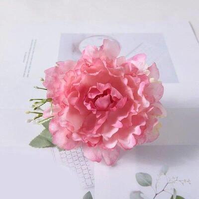 2Pcs Artificial Peony Flower Curtain Clips Curtain Rope Tie