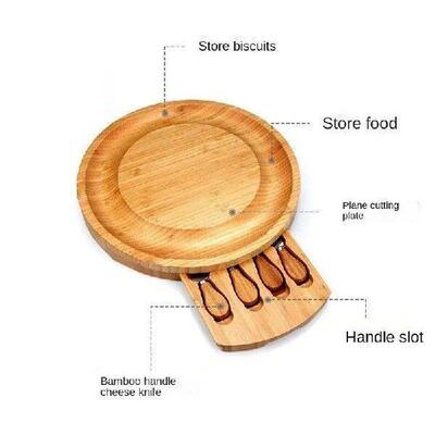 Bamboo Cheese Board Set With Cheese Knife Portable Outdoor