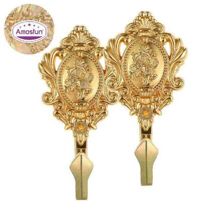 2 Pcs Curtain Holdbacks Rods Tiebacks Outdoors Rose Side