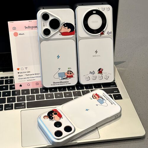 卡通充电状态小新简约白男女情侣
