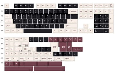 罗马ABS原厂高度二色注塑173键大全套非爱菲sa