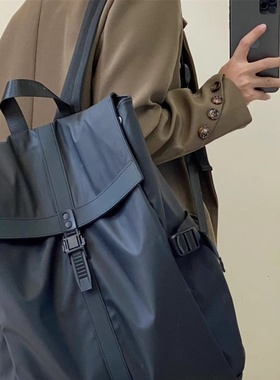 法国ZAMP大容量通勤双肩包男电脑商务包旅行背包黑色高级感手提包