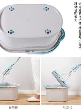 美丽雅拖把桶多用胶棉清洗桶大口径42cm带滑轮塑料水桶拖把拧干桶