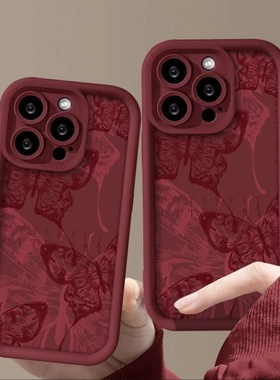 2025新款适用苹果16promax手机壳新年iphone15高级感红色14pro本命年14过年13全包硅胶12网红爆款max女款软套