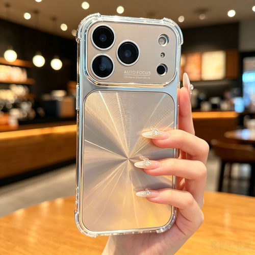 ins高级极光CD纹适用苹果17promax手机壳四角防摔iPhone16ProMax自带镜头膜14电镀高级15男女13防摔17保护套