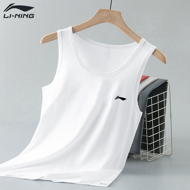李宁背心男夏季新款冰丝透气跑步美式外穿休闲无袖运动T恤速干衣