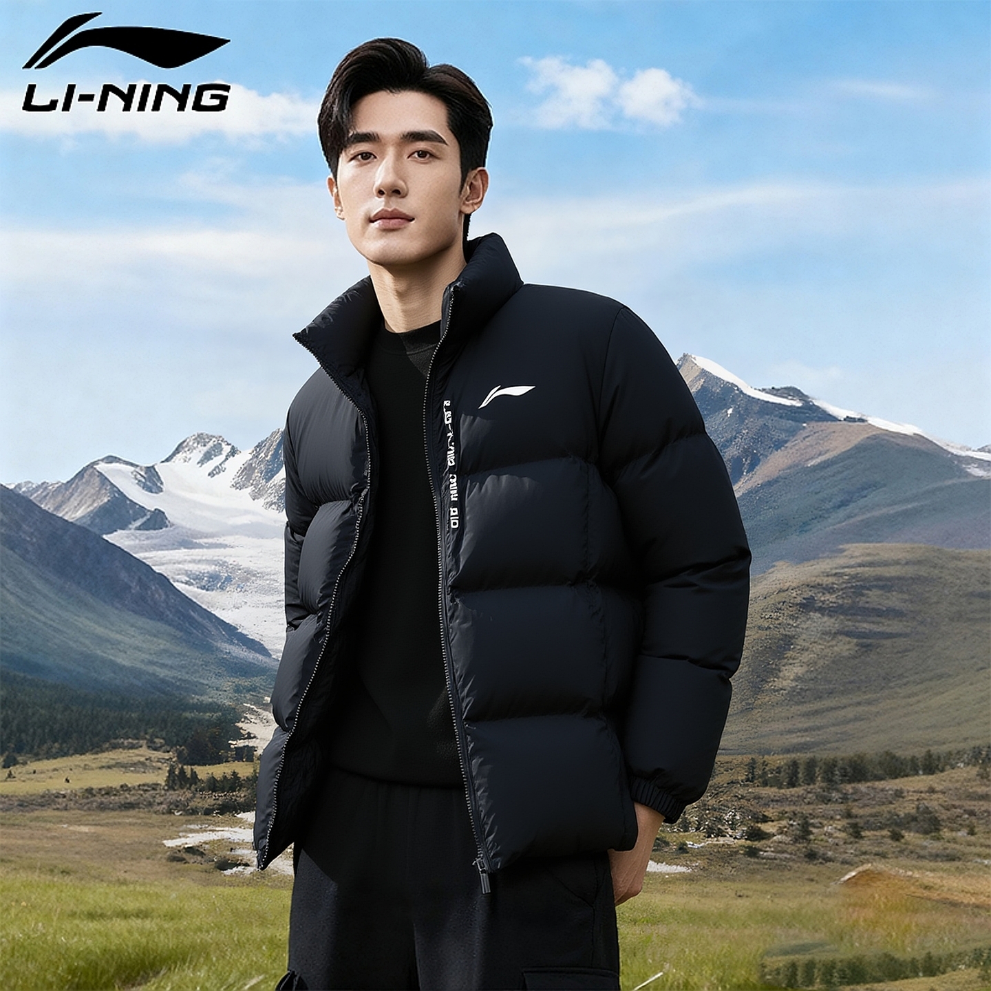 李宁立领棉服男2025冬季新款运动外套加厚保暖短款棉衣防风面包服