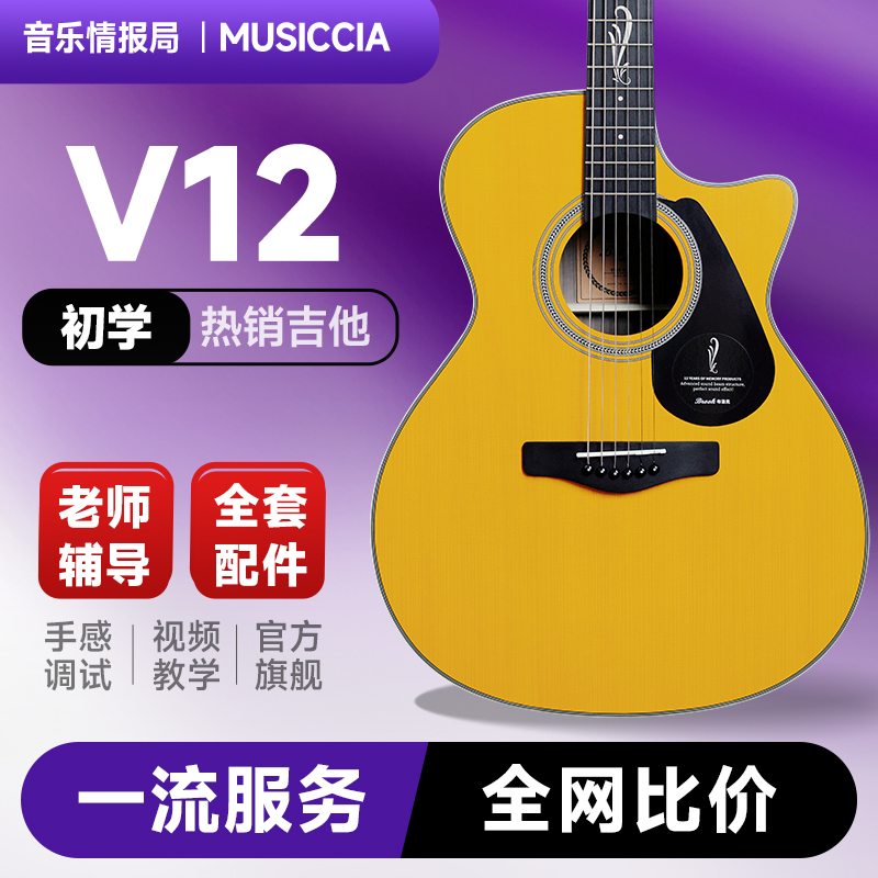 【吉他推荐】brook布洛克布鲁克V12/s25吉他初学入门单板吉他现货
