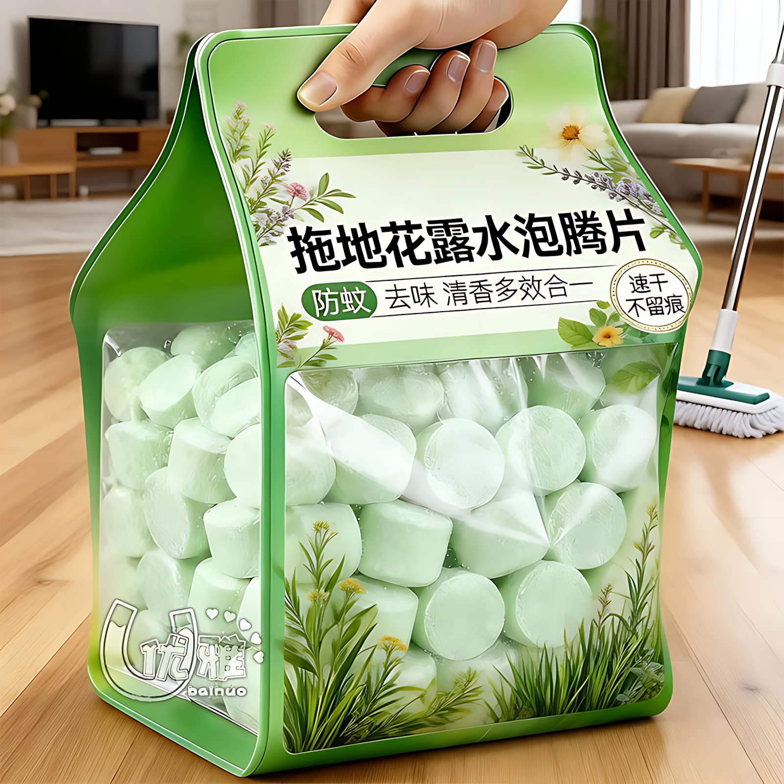 拖地花露水高浓缩泡腾片花露水片家用清洗蚊子去味拖地香水花露片图片