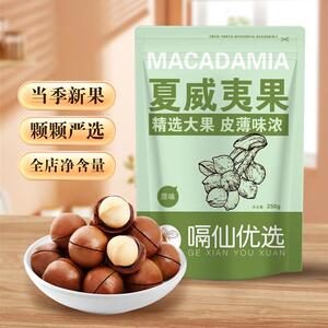 嗝仙坚果店2024新货新鲜夏威夷果袋装250g/500g奶油味大号孕妇休