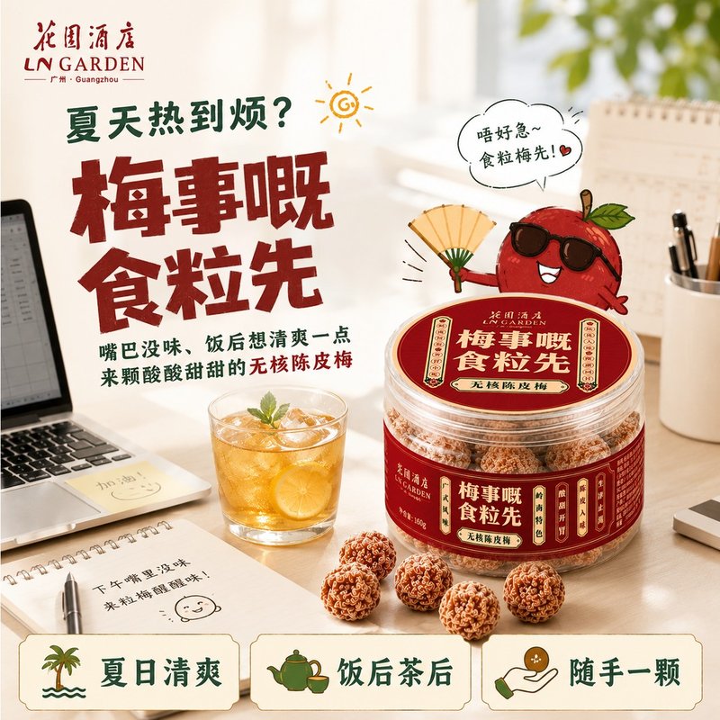 广州花园酒店无核陈皮梅 酸甜回甘 广式蜜饯 解馋解腻 休闲零食