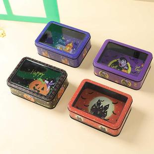 盒长方形礼品盒 卡通马口铁盒家用收纳盒儿童万圣节糖果饼干盒包装