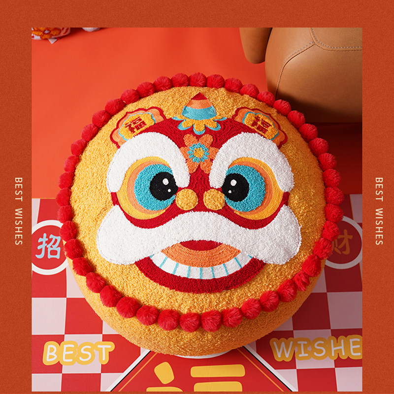 禧策国潮新年抱枕客厅坐墩蒲团榻榻米懒人地上看书坐垫方形靠枕