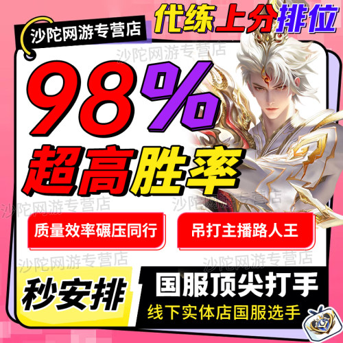 超高性价比高品质线下王者荣耀代打代练陪玩上分刷战力巅峰大国标