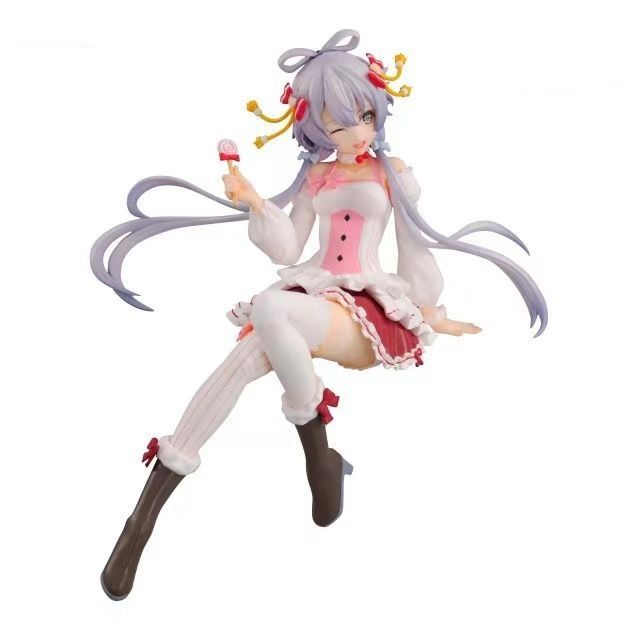 日本MUJIE初音糖果洛天依手办泡面压景品模型二次元美少女电脑桌