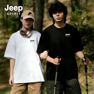 【拍3件】吉普jeep男女圆领修身T恤衫情侣装