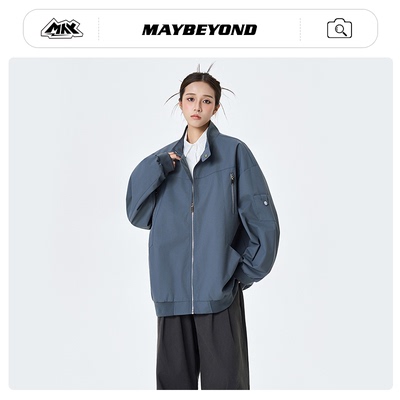 春秋立领男休闲情侣秋冬男士工装风尼夹克免烫上衣