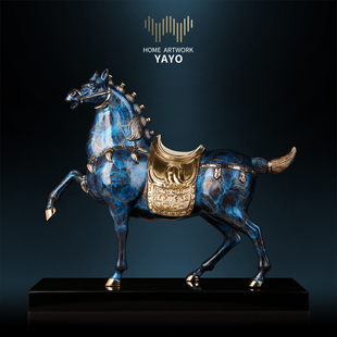 精选艺术将军铜唐马摆件新中式家居装饰工艺品结婚送礼品招才开业