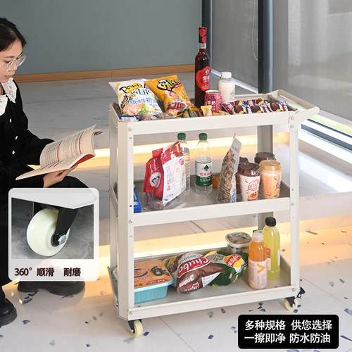 家用多功能可移动收纳零食置物架客厅绿植花架加厚小推车绿植花架