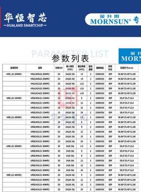 精选金升阳VRB2403/2405/2412/2415/2424LD-15/20/30/40WR3电源模