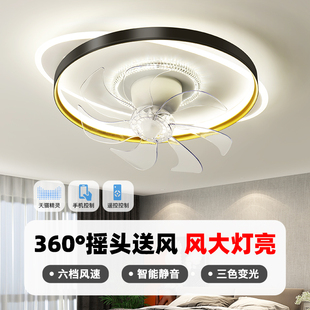 360度摇头吸顶风扇灯2025年新款 卧室客厅餐厅家用风扇电扇灯一体