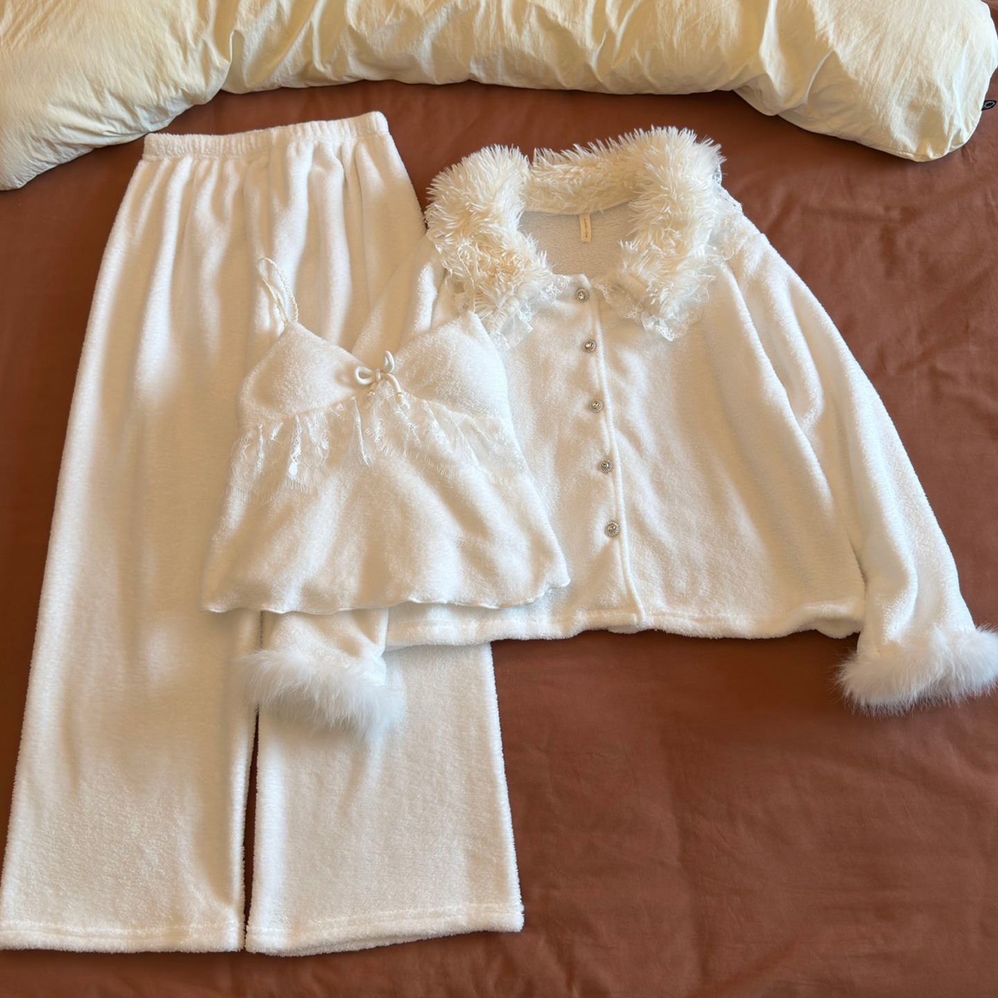 性感纯欲风带胸垫睡衣女软绵绵