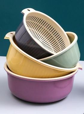 洗菜沥水篮子多功能PP材质双层果盆简约家用水果篮大容量沥水篮