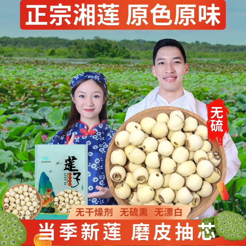 湘潭白莲子精选特大颗500g一斤装