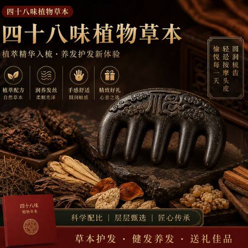 何首乌合香梳头皮刮痧按