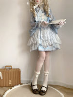 Cha Yi Shi Yue original Han-Western fusion jacquard embroidery drawstring cover skirt, short horse face skirt, Lolita summer thin style thumbnail 7