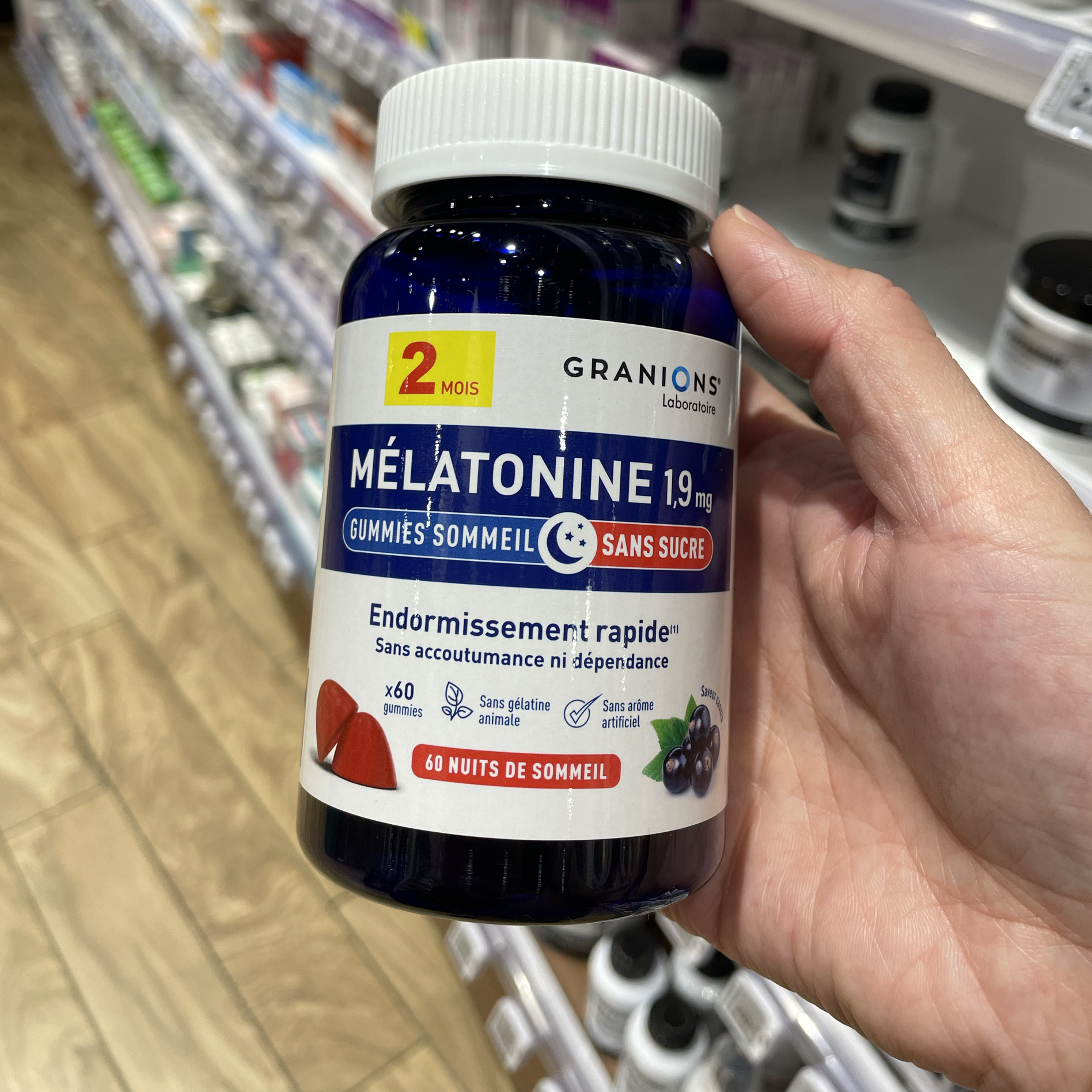 法国本土版Granions Melatonine褪黑素 调理睡眠软糖 不含糖60粒