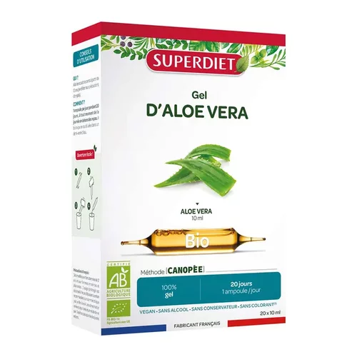 法国本土版（非国产）Superdiet Gel D'Aloe Vera 有机芦荟 20支