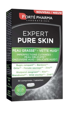 法国版Forte pharma Expert 清肤片 对抗油性皮肤和皮肤瑕疵30片