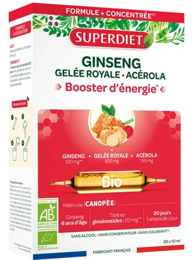 法国本土版Superdiet舒伯妮尔蜂王浆蜂皇浆人参针枝樱桃10ml 20支