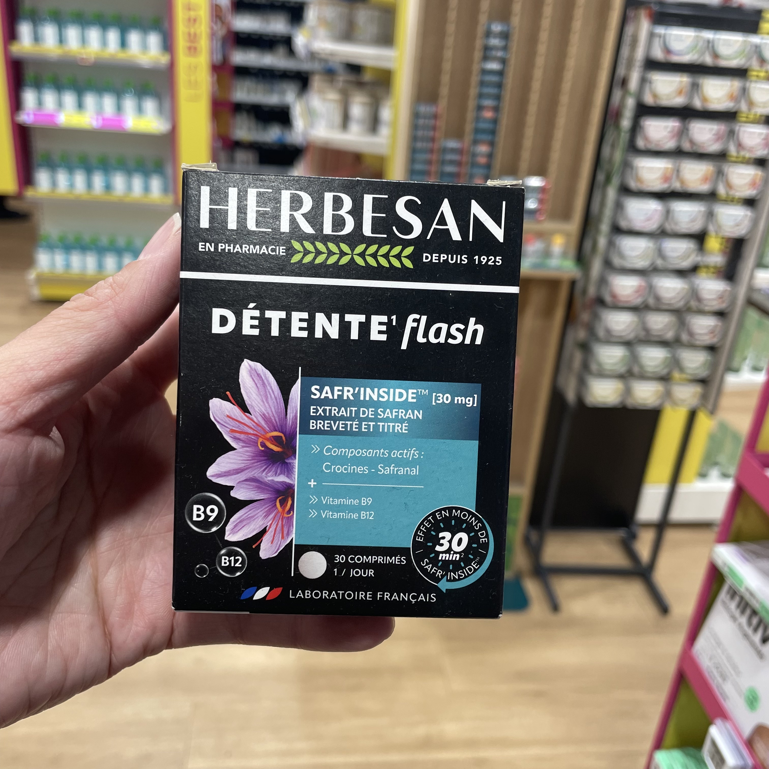 法国本土版Herbesan Détente Flash缓解压力 保持积极的情绪30粒
