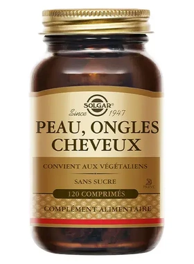 法国本土版Solgar Peau Ongles Cheveux头发 指甲 皮肤保养120 粒