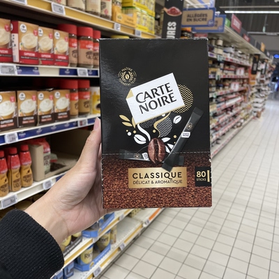 法国版carte noire黑卡classique冷萃咖啡进口速溶黑咖啡80条装