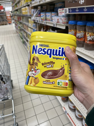 法国版Nesquik雀巢巧克力粉进口可可粉冲饮儿童朱古力原味500g