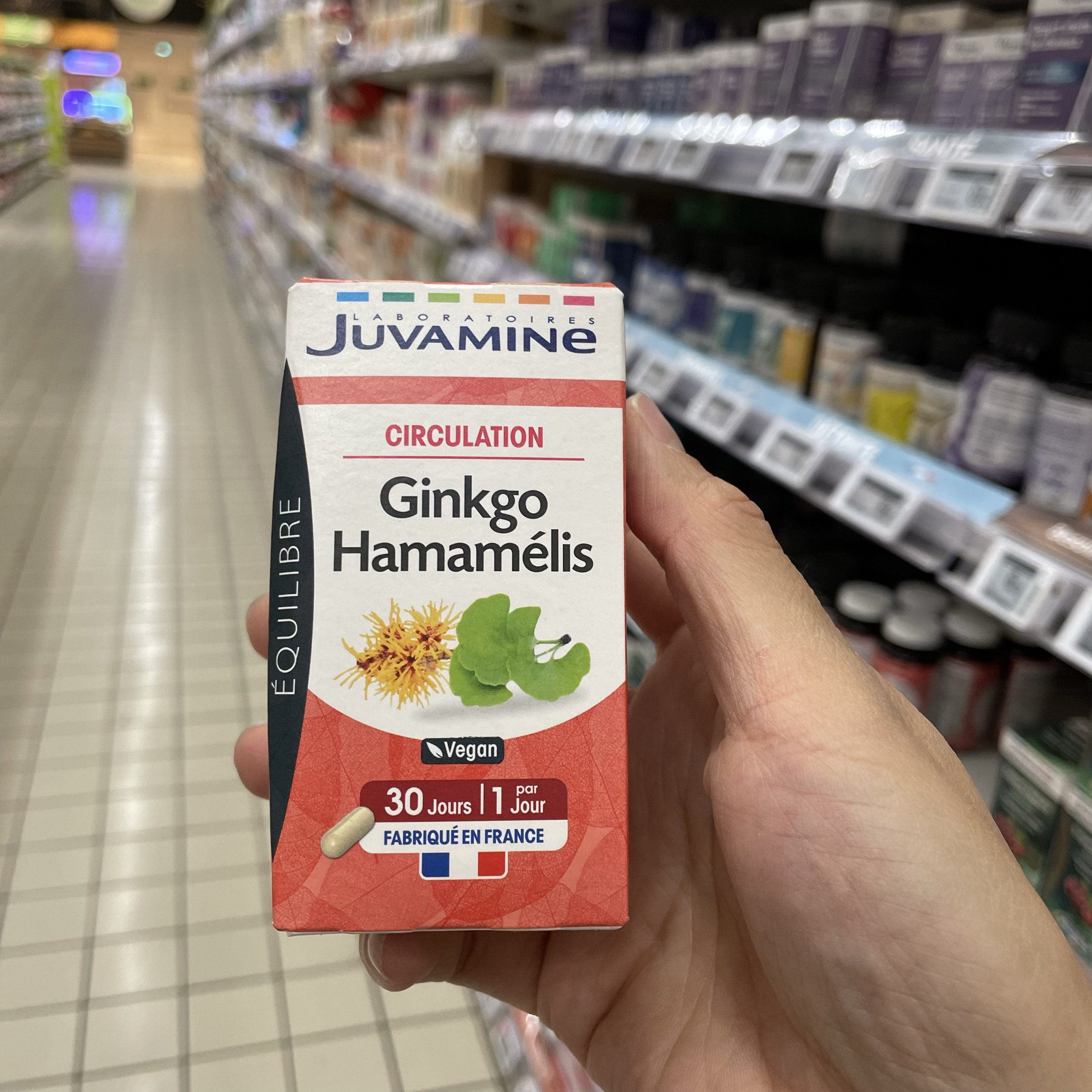 法国版Juvamine Ginkgo有助于全身循环 缓解腿部水肿 沉重肿胀