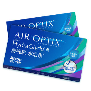 爱尔康舒视氧水活泉3/6/12片月抛近视隐形眼镜硅水凝胶透明高透氧