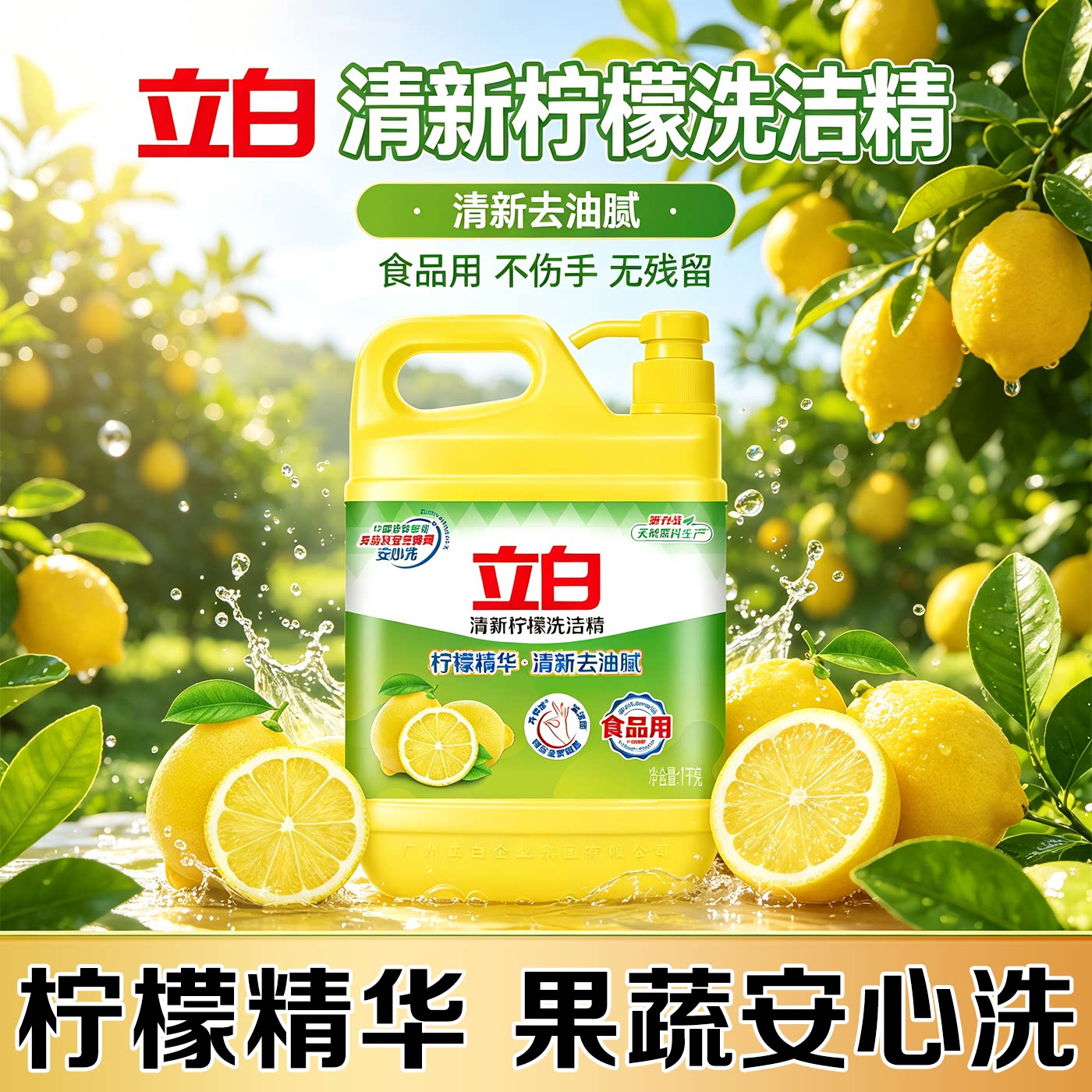 立白柠檬洗洁精清新去油不伤手图片