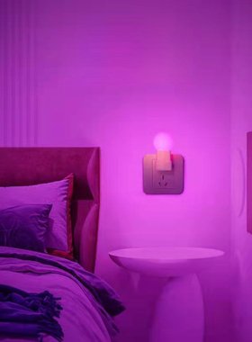 氛围灯卧室情调情侣床头睡眠灯led小夜灯夫妻紫色浪漫房间气氛灯