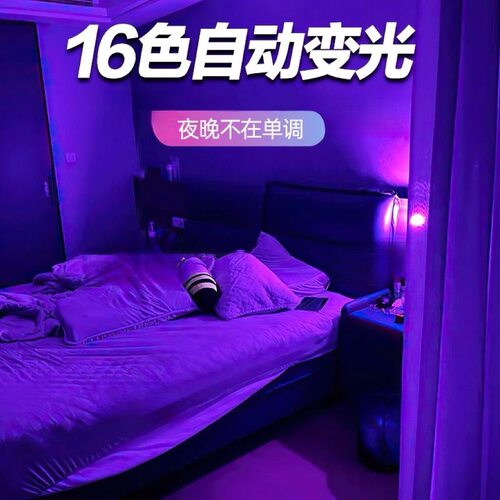 情调灯光氛围灯卧室情侣浪漫气氛灯夫妻行房睡眠灯紫色led小夜灯 - 封面