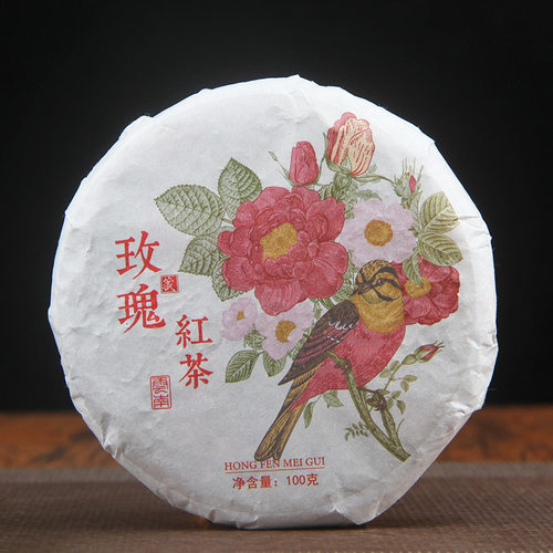 云南玫瑰红茶饼茶滇红茶叶
